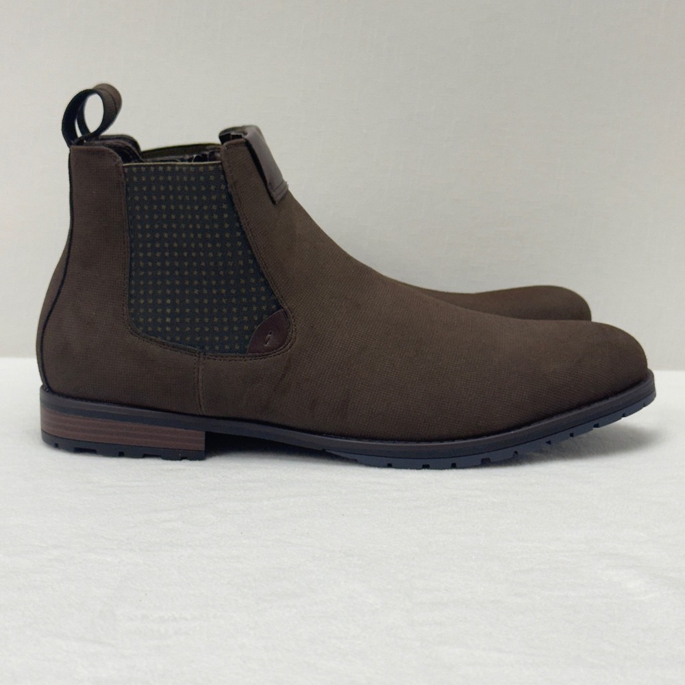 Stacy Adams Oakhurst Chelsea Boots Brown Fabric Side Zipper Mens Size 13M - Picture 4 of 9